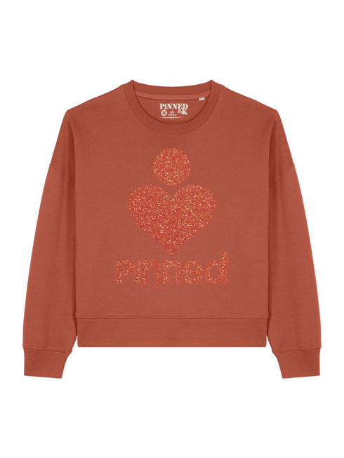 Boxy Sweater PiNNED Coral Glitter